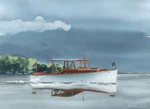 My Three Sons Watercolor Print of Boating on Lake Geneva