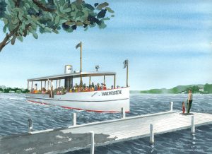 Walworth Mail Boat on Lake Geneva Watercolor Print